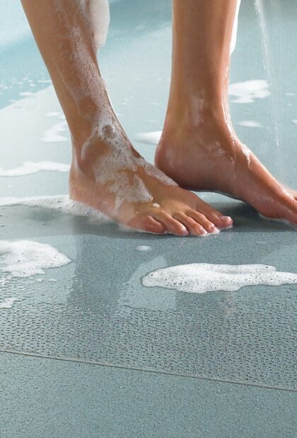 Polysafe Hydro safety vinyl flooring installation photograph 1