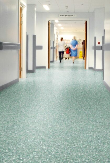 Polysafe Mosaic PUR safety vinyl flooring in a commercial interior