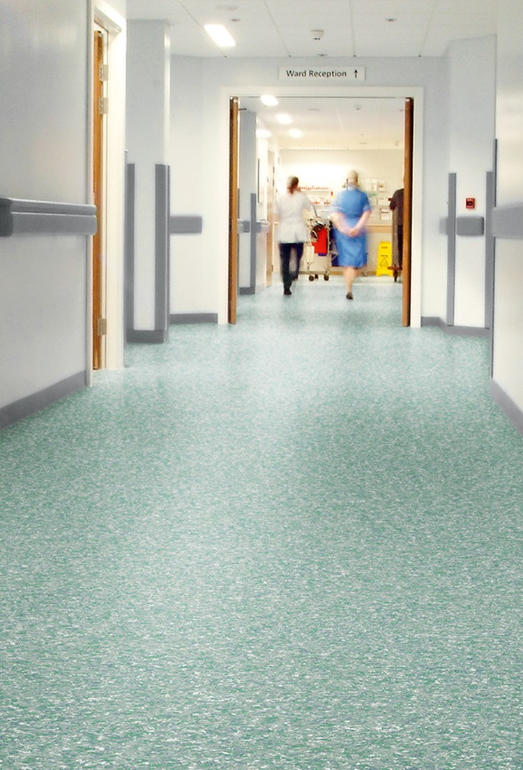 Polysafe Mosaic PUR safety vinyl flooring in a commercial interior