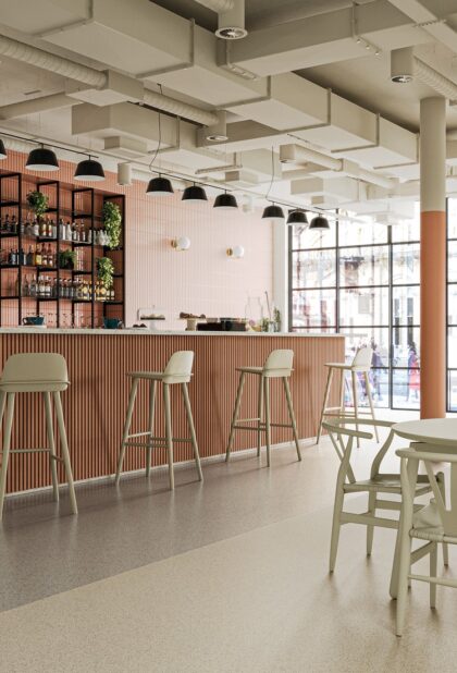 Polysafe Standard PUR safety vinyl flooring in a commercial interior