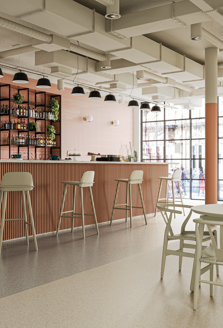 Polysafe Standard PUR safety vinyl flooring in a commercial interior