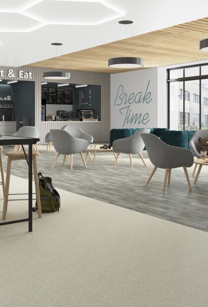 Polysafe Stone fx PUR safety vinyl flooring installation photograph 1
