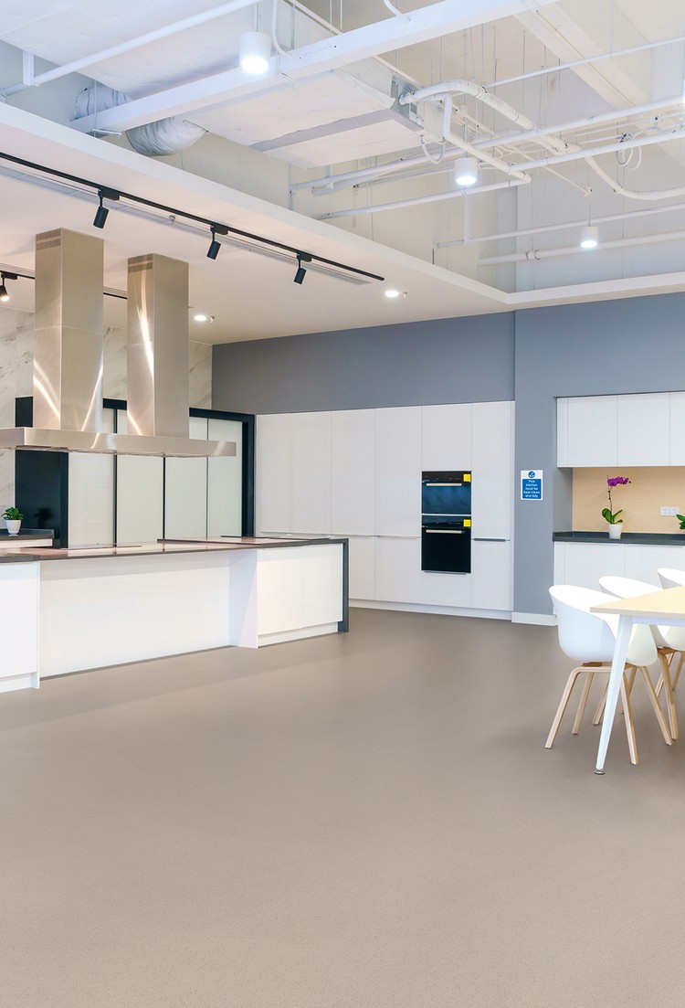 Polysafe Verona PUR: Pure Colours safety vinyl flooring installation photograph 4