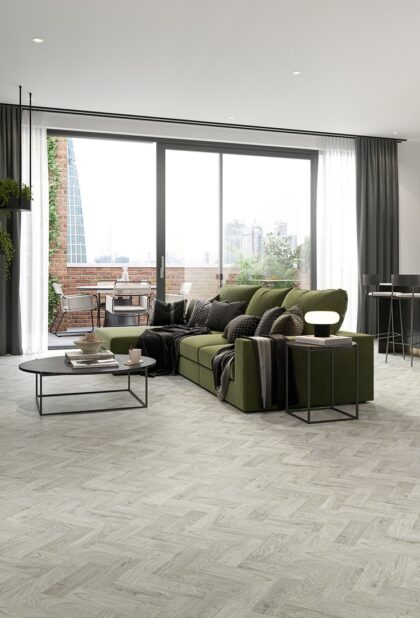 Polysafe Wood fx PUR safety vinyl flooring installation photograph 1