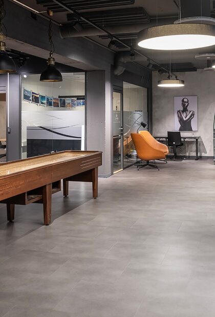 Expona Simplay 19dB PUR acoustic vinyl flooring installation photograph 1