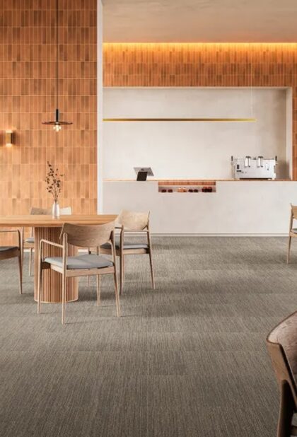 First Decode carpet tiles installation photograph 1