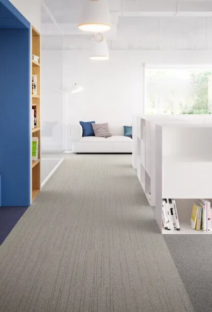 First Straightline carpet tiles installation photograph 1