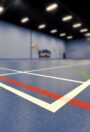 Sport 67 sports vinyl flooring with court markings in an indoor sports hall