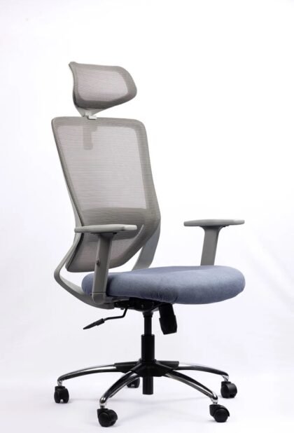 NX HELI H High-Back Mesh Chair - Grey Frame, side view
