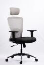 NX J H High-Back Mesh Chair - White Frame, side view