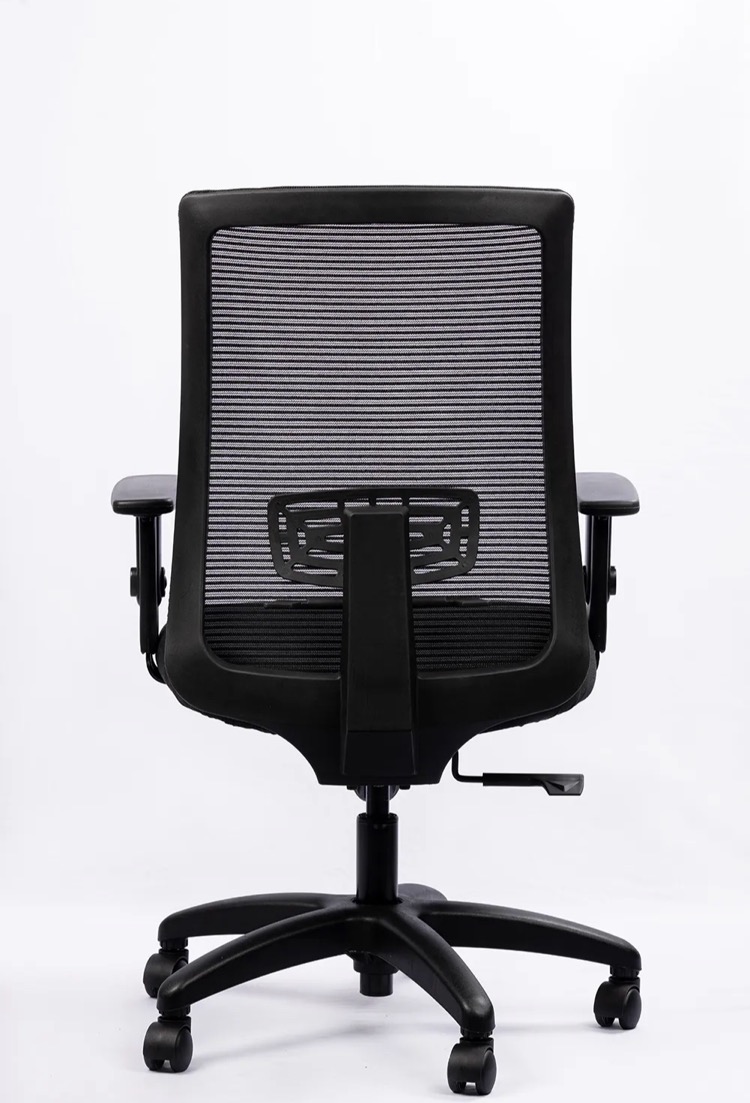 NX DYN Mesh Chair - Black Nylon Base, rear view