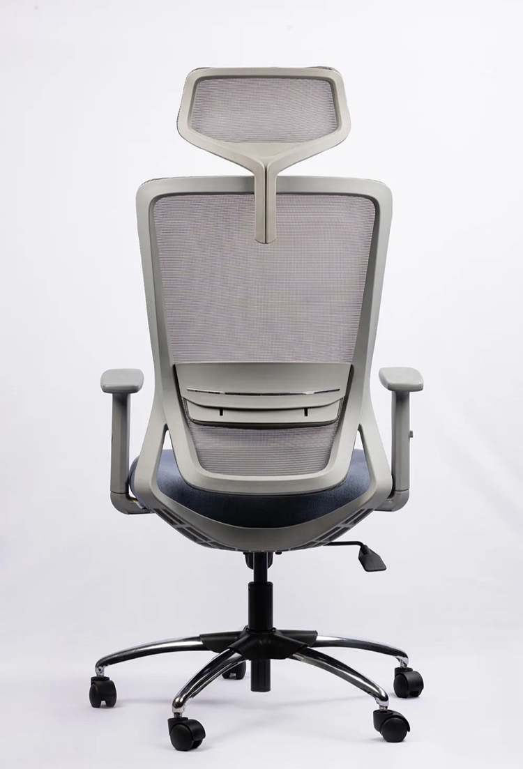 NX HELI H High-Back Mesh Chair - Grey Frame, rear view