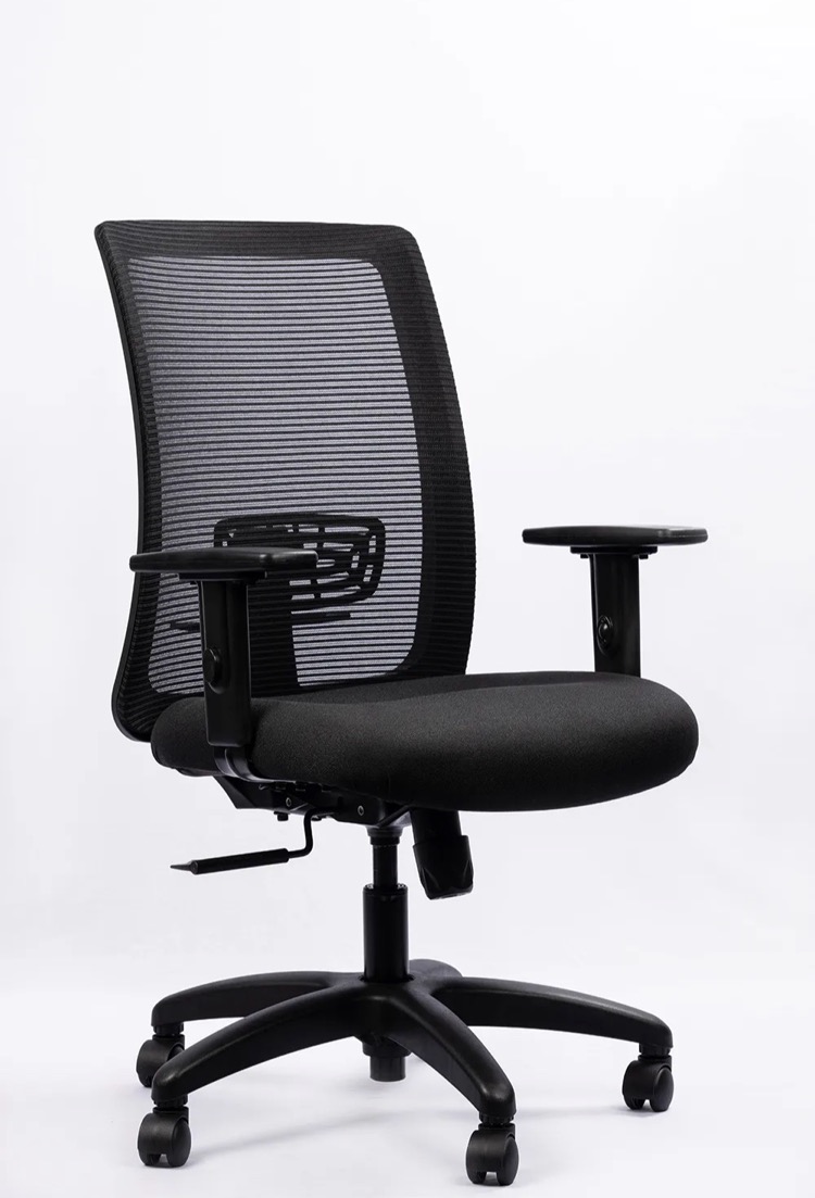 NX DYN Mesh Chair - Black Nylon Base, side view