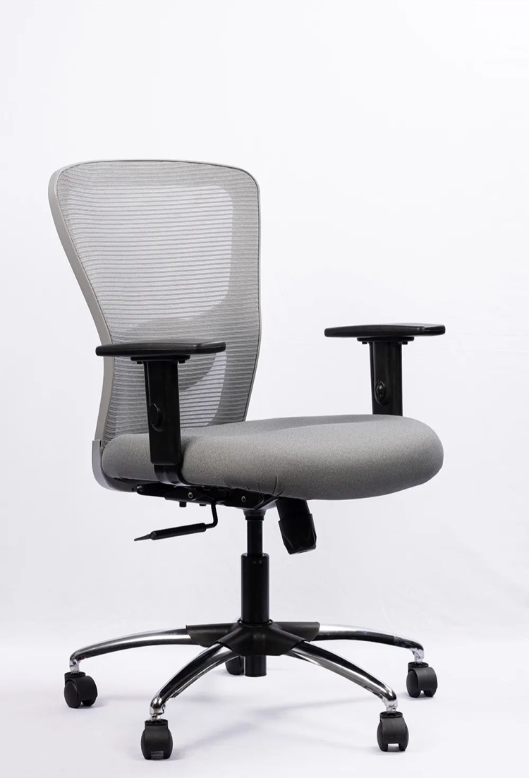 NX J Mesh Chair - Grey Frame with chrome base