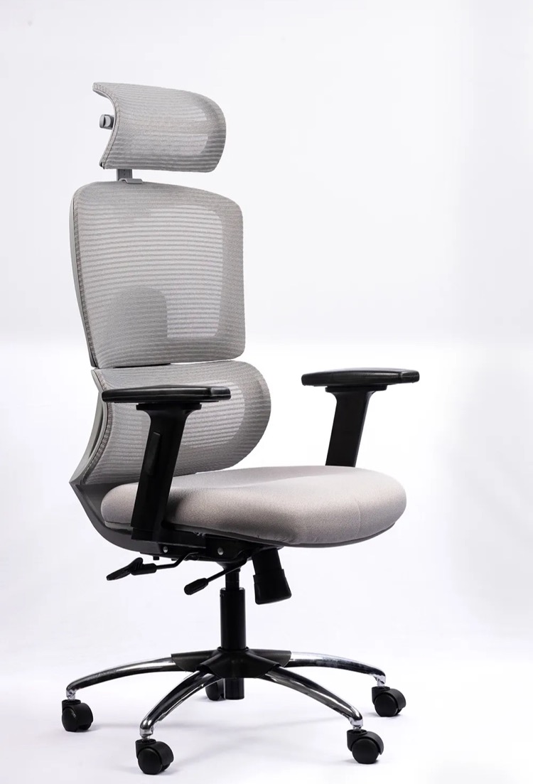 NX PULL H High-Back Mesh Chair - Grey Frame, side view