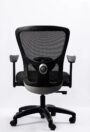 NX J Mesh Chair - Nylon Base with fixed arms, rear view