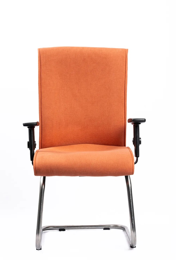 NX 112 Visitor Chair, chrome frame, front three-quarter view