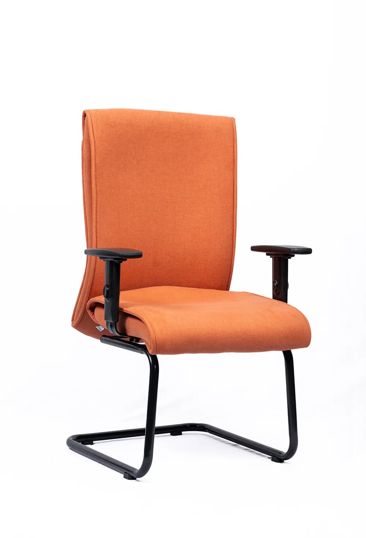 NX 112 Visitor Chair, black frame, three-quarter view