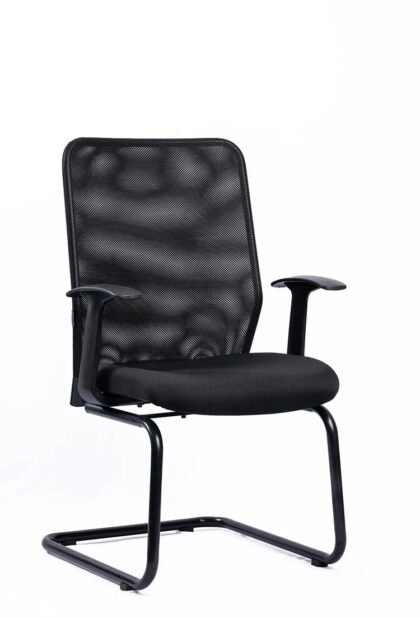 NX 163 N mesh visitor chair, three-quarter view