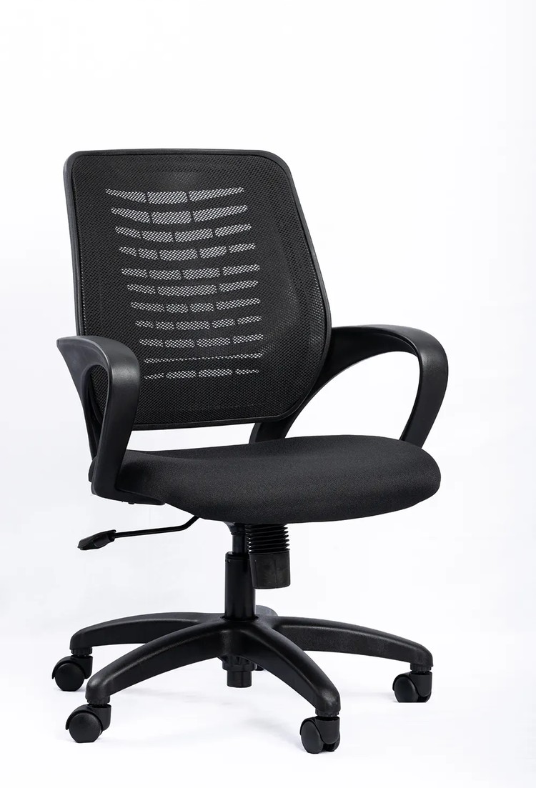 NX 805 Black Frame with nylon base, three-quarter view