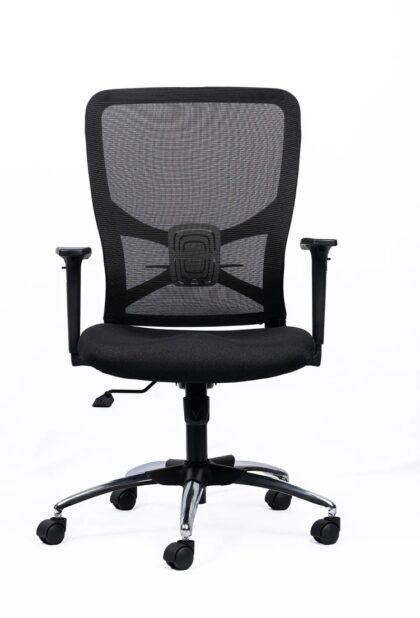 NX ADO Black Frame, chrome base, front view