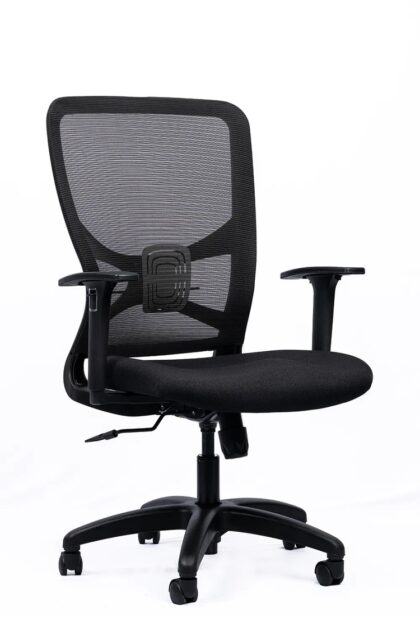 NX ADO Black Frame, black nylon base, three-quarter view