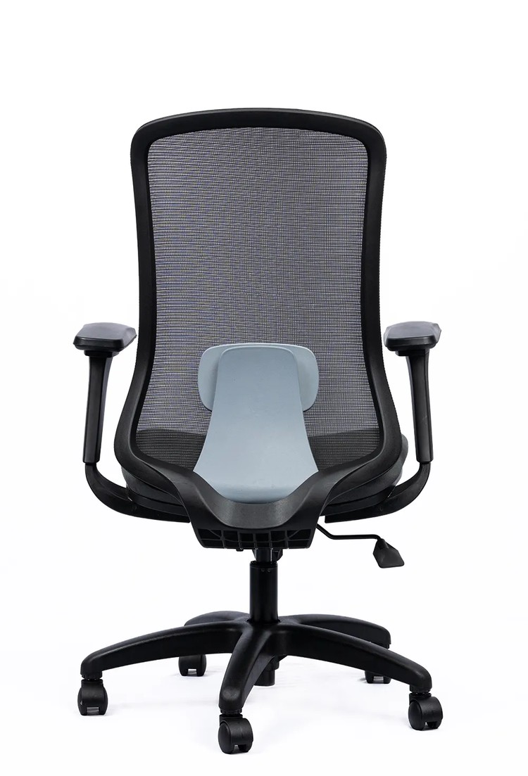 NX ERO mesh chair with black nylon base, rear view