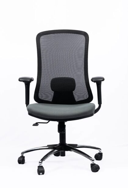 NX ERO mesh chair with chrome base, front view