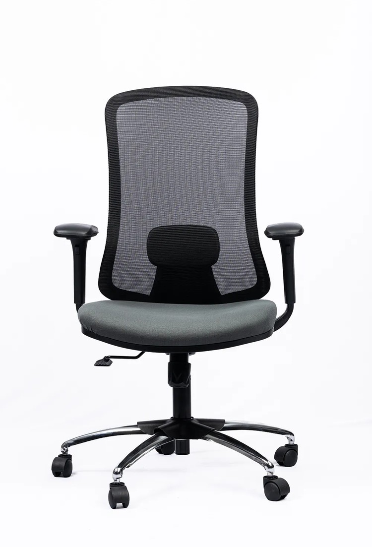 NX ERO mesh chair with chrome base, front view