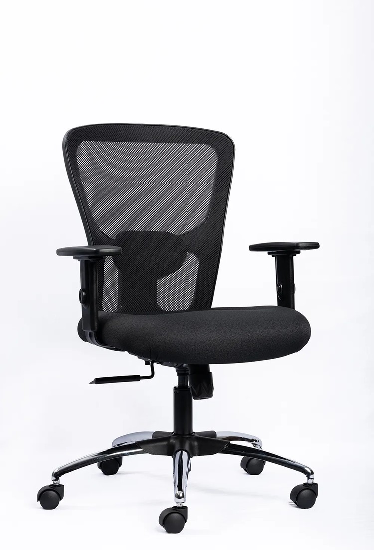 NX J Chrome Base, black frame, three-quarter view