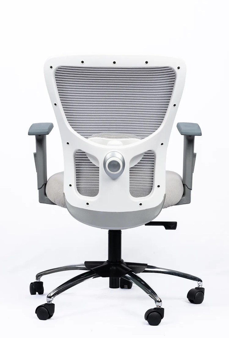 NX J White Frame Chrome Base, rear view