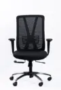 NX METE mesh chair with chrome base, front view