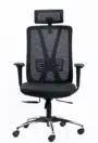 NX METE H high-back mesh chair with chrome base, front view