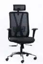 NX METE H high-back mesh chair with chrome base, three-quarter view