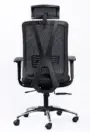 NX METE H high-back mesh chair with chrome base, rear view