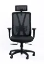 NX METE H high-back mesh chair with black nylon base, front view