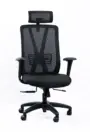 NX METE H high-back mesh chair with black nylon base, three-quarter view