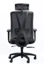 NX METE H high-back mesh chair with black nylon base, rear view