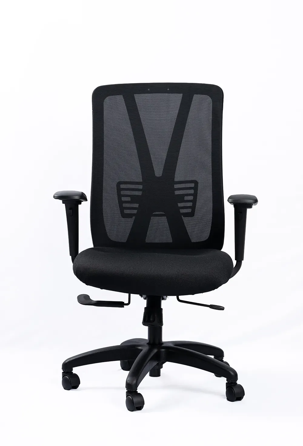 NX METE mesh chair with black nylon base, front view