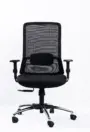 NX NOVE mesh chair with chrome base, front view