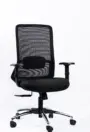 NX NOVE mesh chair with chrome base, three-quarter view