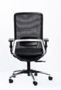NX NOVE mesh chair with chrome base, rear view