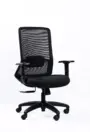 NX NOVE mesh chair with black nylon base, three-quarter view