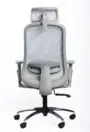 NX OYE H grey high-back mesh chair with chrome base, rear view