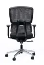NX PUL mesh chair, black frame chrome base, rear view