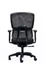 NX PUL mesh chair, black frame nylon base, rear view