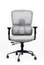 NX PUL mesh chair, grey frame chrome base, front view