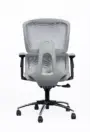 NX PUL mesh chair, grey frame chrome base, rear view